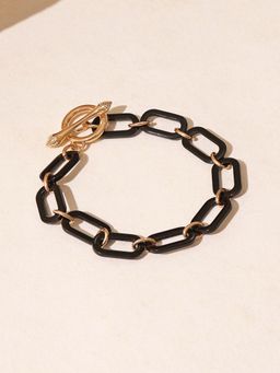 Pipa Bella by Nykaa Fashion - Black Resin Link Bracelet