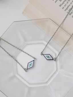 Pipa Bella by Nykaa Fashion - Silver Plated Cubic Zirconia Azaria Evil Eye Set