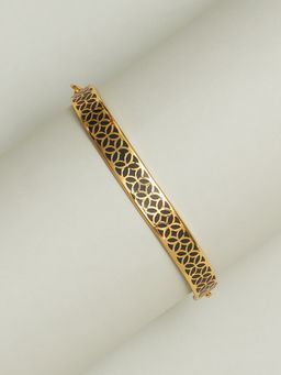Pipa Bella by Nykaa Fashion - Black Barbados Patterned Adjustable Enamel Cuff Bracelet