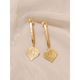 Pipa Bella by Nykaa Fashion - Dainty Gold Leaf Shaped Dangler Earrings
