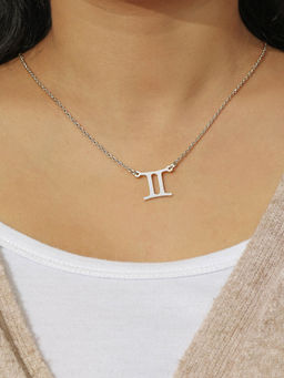 Pipa Bella by Nykaa Fashion - Silver-Plated Gemini Zodiac Sign Necklace