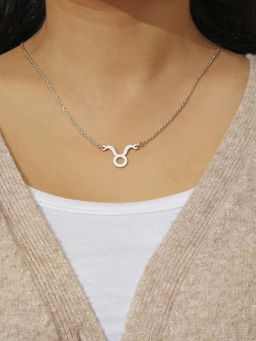 Pipa Bella by Nykaa Fashion - Silver-Plated Taurus Zodiac Sign Necklace