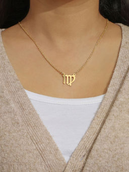 Pipa Bella by Nykaa Fashion - 18K Gold-Plated Virgo Zodiac Sign Necklace