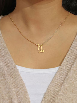 Pipa Bella by Nykaa Fashion - 18K Gold-Plated Capricorn Zodiac Sign Necklace