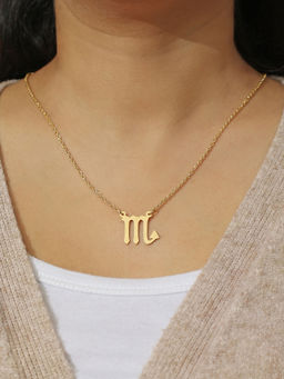 Pipa Bella by Nykaa Fashion - 18K Gold-Plated Scorpio Zodiac Sign Necklace