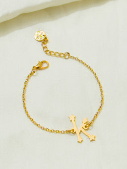 Pipa Bella by Nykaa Fashion - 18K Gold Midnight Constellations Small Initial K Bracelet