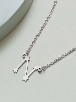 Pipa Bella by Nykaa Fashion - Constellations Themed Silver Plated Capital N Initial Pendant Necklace