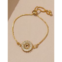 Pipa Bella by Nykaa Fashion - Clear CZ Stone Sequined C Intiial Bracelet