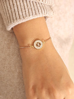 Pipa Bella by Nykaa Fashion - Clear CZ Stone Sequined X Initial Bracelet