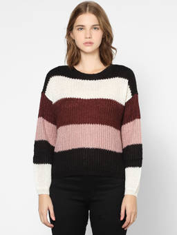 ONLY - Multi Colour Blocked Round Neck Sweater