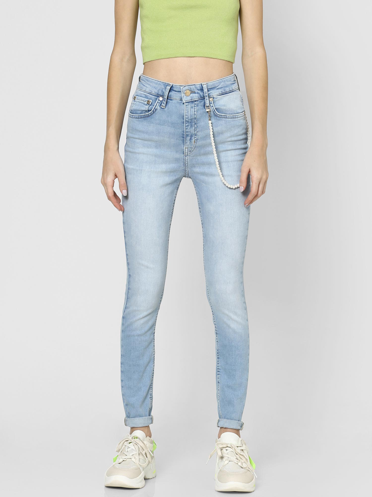 Buy ONLY High Waist Denim with Chain 