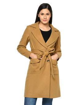 Owncraft - Womens Camel Solid Wool Coat