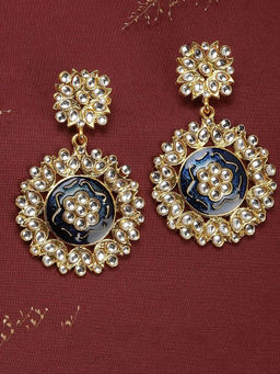 Fida - Gold Circular Drop Earrings