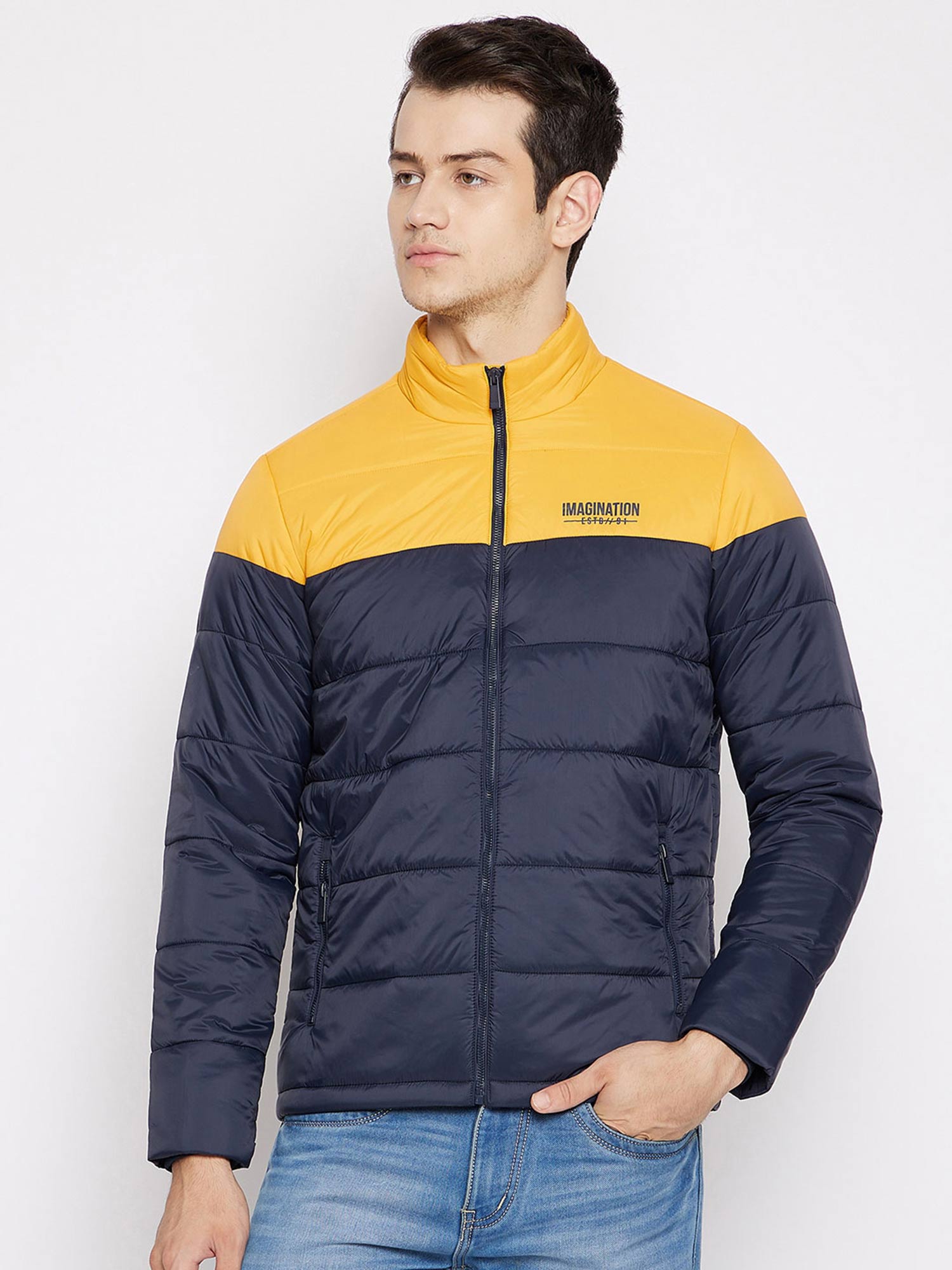 Buy Octave Men Colour Blocked Quilted 
