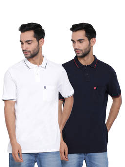 Turtle - Multi-Color Solid Polo T-shirts (Set of 2)