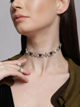 Outhouse - Silver OH Celeste Sirius Embellished Choker