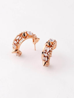Outhouse - Rose Gold Orion Crescent Hoop Earrings