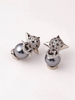 Outhouse - Silver OH Monogram Grau Nova Studs
