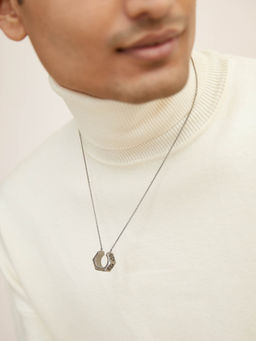 Outhouse - The Oh Poppi Bolt Drop Necklace - Gunmetal
