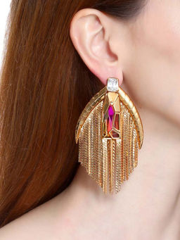 Outhouse - Lyca Gold Tassel Earrings