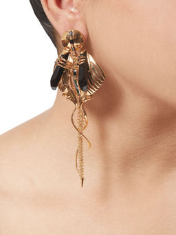 Outhouse - Chrysalis Gold Long Earrings