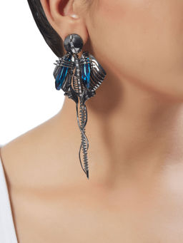 Outhouse - Chrysalis Gunmetal Long Earrings