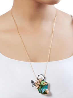 Outhouse - Pearl Glass wing Pendant