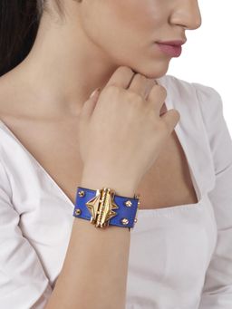 Outhouse - Geometric Lip Oxford Blue Studded Bracelet