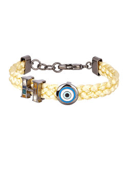 Outhouse - Infini Thread Of Protego Bracelet - Daffodil Yellow And Gunmetal