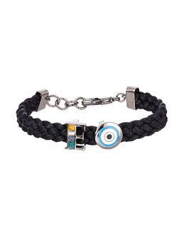 Outhouse - Infini Thread Of Protego Bracelet, Noir And Gunmetal