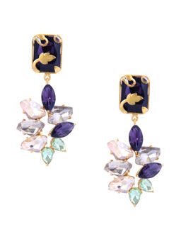 ORNAMAAS - Vinifera Bud Multicolored Gold Earrings