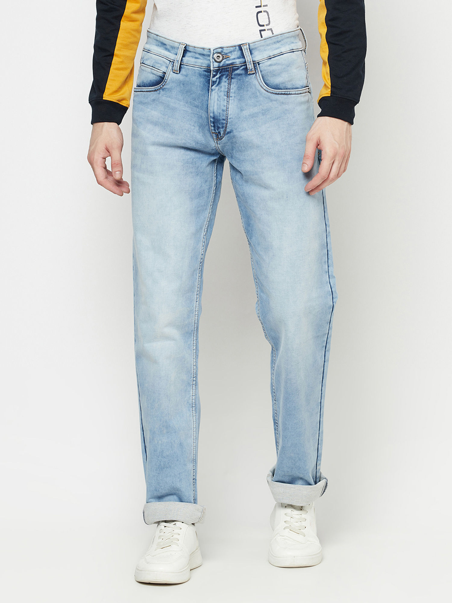 Buy OCTAVE Mens Dark Blue Jeans (38 