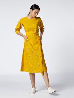 Okhai - Yellow Optimist Hand Embroidered Midi Dress