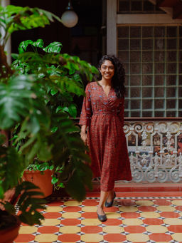 Okhai - Red Mirror Work Dress