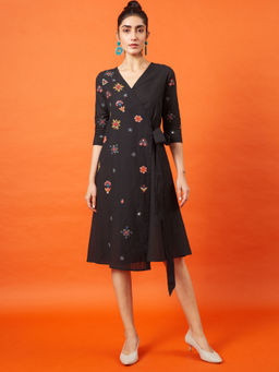 Okhai - Empress Kutch Embroidered Wrap Dress