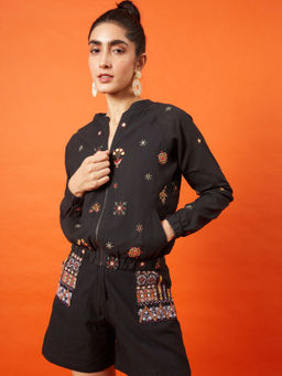 Okhai - Warrioress Kutch Embroidered Bomber Jacket