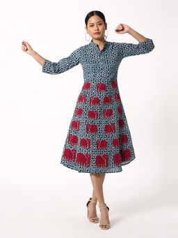 Okhai - Blue Euphoric Hand Block Print Dress