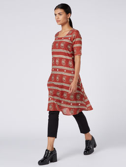 Okhai - Wanderer Mirror Work Hand Block Print Dress