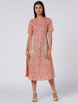 Okhai - Floral Notes Cotton Hand Block Print Dress