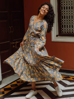 Okhai - Aloha Mora Pure Cotton Hand Block Printed Dress
