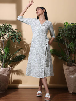 Okhai - Oasis Hand Block Printed Pure Cotton Wrap Dress