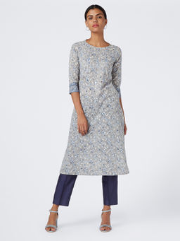 Okhai - Sky Blossoms Cotton Kurta