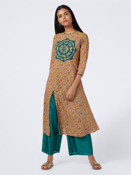Okhai - Mystic Spirit Appliqué Cotton Hand Block Print Kurta