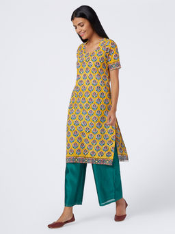 Okhai - Summer Garden Hand Block Print Cotton Kurta