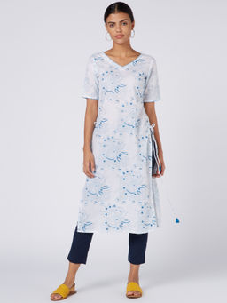 Okhai - Royal March Cotton Hand Block Print Kurta