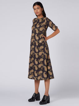 Okhai - Paisley Flair Cotton Hand Block Print Dress