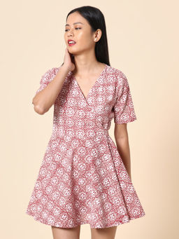 Okhai - Red Senorita Cotton Handblock Dress