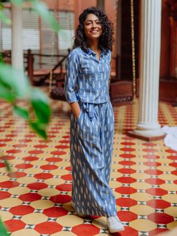 Okhai - Light Blue Printed Co-ordinates (Set of 2)