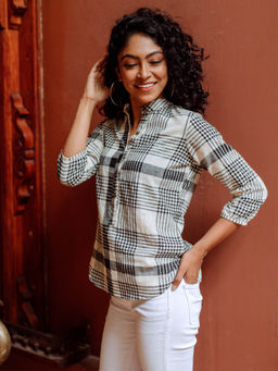 Okhai - Cedar Organic Cotton Mandarin Collar Shirt