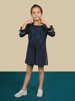 One Friday - Navy Blue Solid Jumpsuit